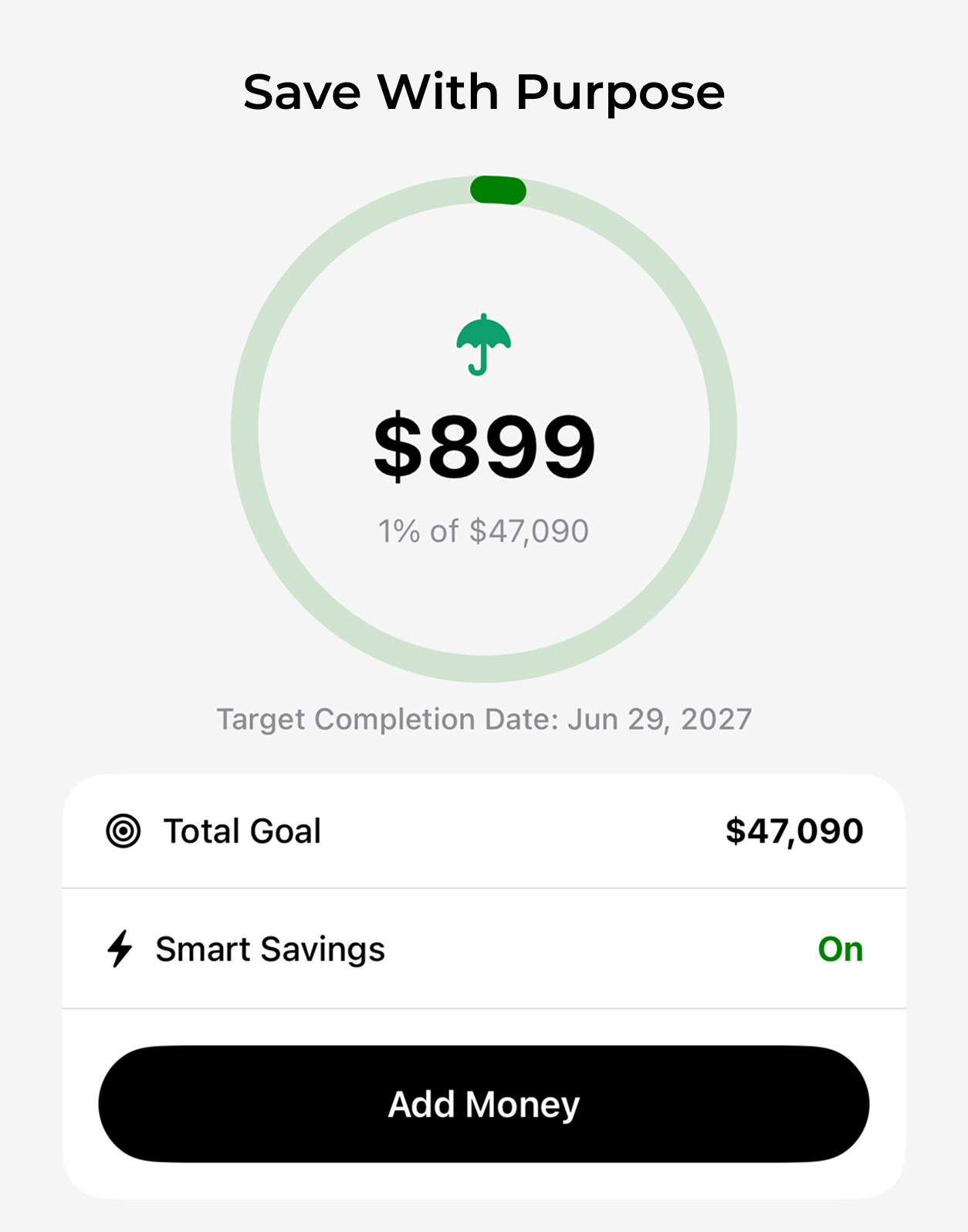 Cove emergency fund screen