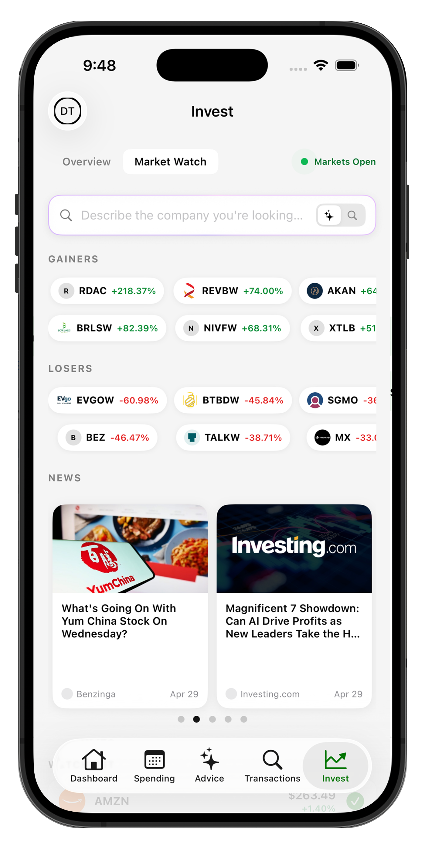 Portfolio and holdings analysis